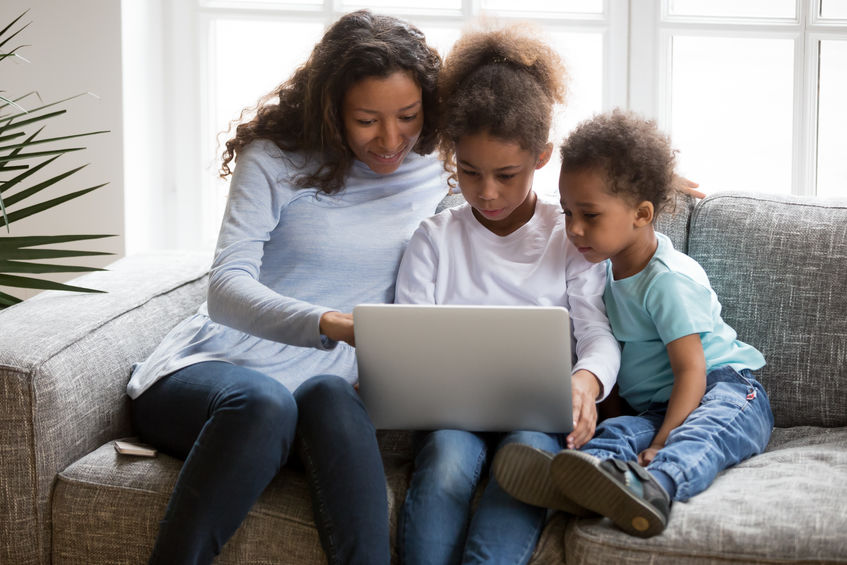 Family sharing learning moment